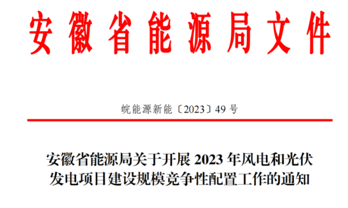 150萬千瓦！安徽省2023年風(fēng)電項目建設(shè)規(guī)模競配方案公布